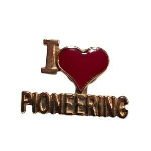 I Heart Love Pioneering Gold Tone Lapel Pin
